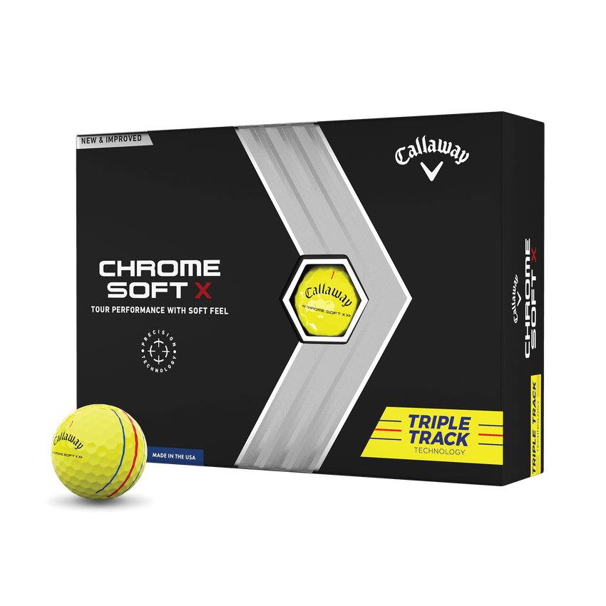 Chrome Soft X Triple Track Yellow Golf Balls - View 1