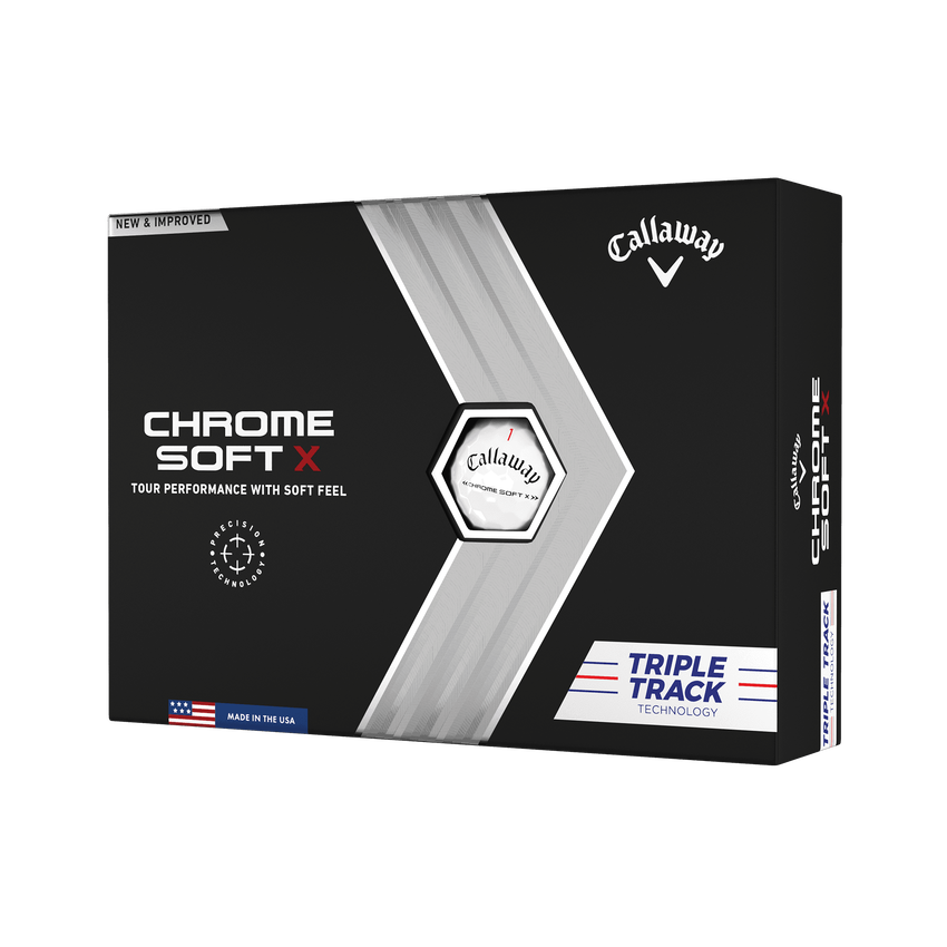 Chrome Soft X Triple Track Custom Logo Golf Balls - View 1