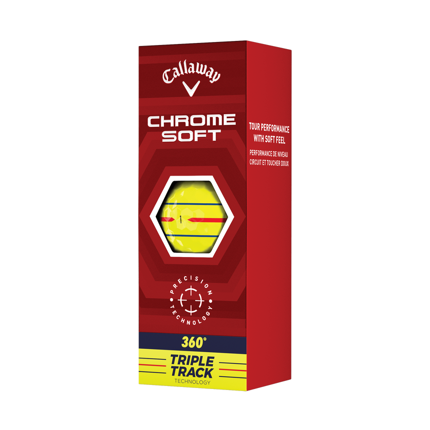 Chrome Soft 360 Triple Track Yellow Golf Balls - View 5