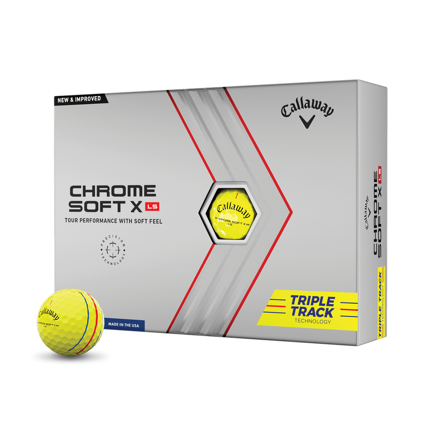 Chrome Soft X LS Yellow Triple Track Golf Balls - View 1