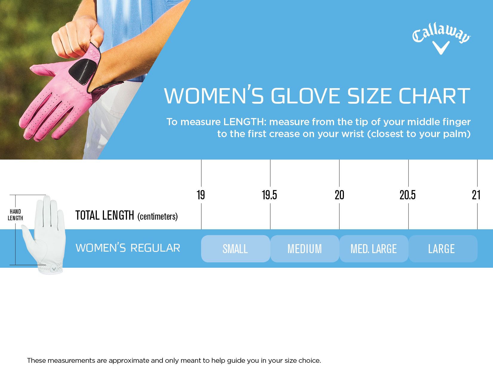 golf glove size chart